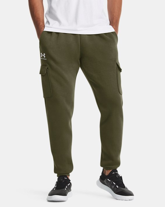 Men's UA Essential Fleece Cargo Pants, Green, pdpMainDesktop image number 0